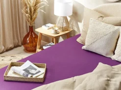 Beliani Puuvillalakana Muotoonommeltu Purppura 200 X 200 Cm Janbu Cheap