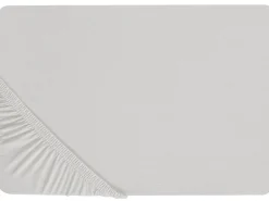 Beliani Puuvillalakana Muotoonommeltu Vaaleanharmaa 200 X 200 Cm Janbu Fashion