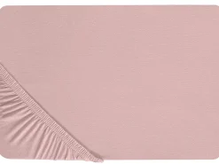 Beliani Puuvillalakana Muotoonommeltu Vaaleanpunainen 90 X 200 Cm Hofuf Clearance