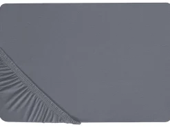 Beliani Puuvillalakana Muotoonommeltu Tummanharmaa 200 X 200 Cm Janbu Best Sale