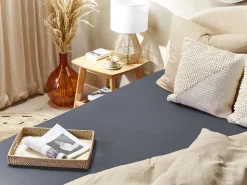 Beliani Puuvillalakana Muotoonommeltu Tummanharmaa 200 X 200 Cm Janbu Best Sale