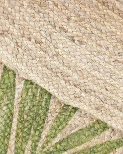 Beliani Pyorea Juuttimatto 140 Cm Lehtikuvioilla Bugay Shop