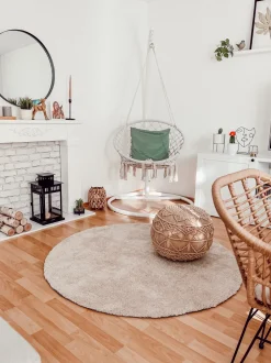 Beliani Pyorea Matto Beige 140 Cm Demre Fashion