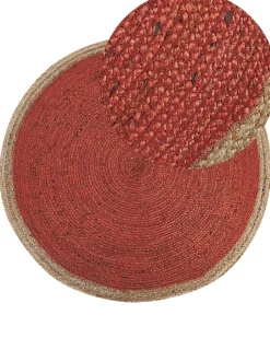 Beliani Pyorea Matto Juutti Koralli 120 Cm Menemen Sale