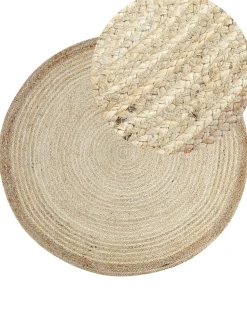 Beliani Pyorea Matto Juutti Vaalea Beige 120 Cm Menemen Hot