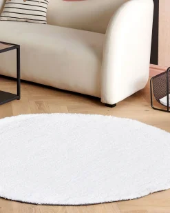 Beliani Pyorea Matto Kangas Valkoinen 140 Cm Demre Clearance