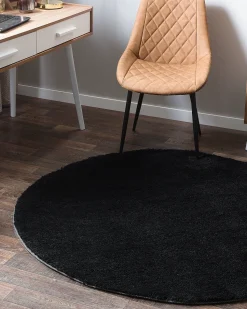 Beliani Pyorea Matto Musta 140 Cm Demre New