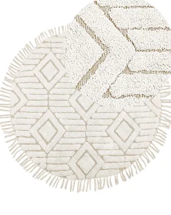 Beliani Pyorea Matto Puuvilla Beige 140 Cm Horasan New