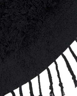 Beliani Pyorea Matto Puuvilla Musta 140 Cm Bitlis Clearance