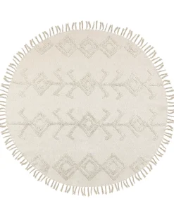 Beliani Pyorea Matto Puuvilla Vaalea Beige 140 Cm Harran Best Sale