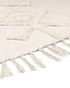 Beliani Pyorea Matto Puuvilla Vaalea Beige 140 Cm Harran Best Sale