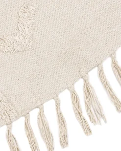 Beliani Pyorea Matto Puuvilla Vaalea Beige 140 Cm Harran Best Sale