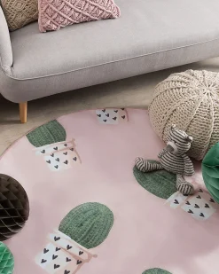 Beliani Pyorea Matto Vaaleanpunainen 120 Cm Eldivan Shop