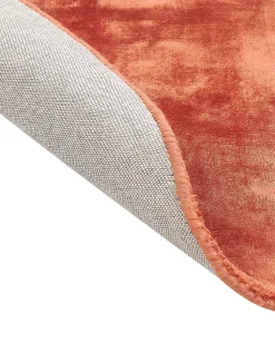 Beliani Pyorea Matto Viskoosi Oranssi 140 Cm Gesi Ii Hot