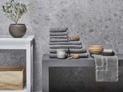 Beliani Pyyhesetti 9 Kpl Harmaa Puuvilla Areora Best