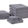 Beliani Pyyhesetti Puuvilla Harmaa 9 Kpl Atiu Outlet