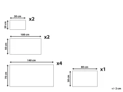 Beliani Pyyhesetti Puuvilla Harmaa 9 Kpl Atiu Outlet