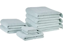 Beliani Pyyhesetti Puuvilla Mintunvihrea 9 Kpl Atiu Outlet