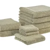 Beliani Pyyhesetti Puuvilla Oliivinvihrea 9 Kpl Mitiaro Shop