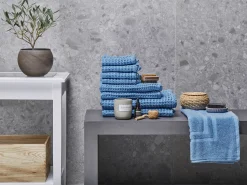 Beliani Pyyhesetti Puuvilla Sininen 9 Kpl Areora Cheap