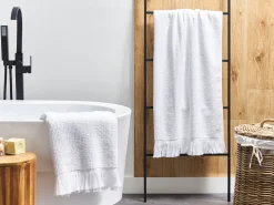 Beliani Pyyhesetti Puuvilla Valkoinen 2 Kpl Atiu Discount