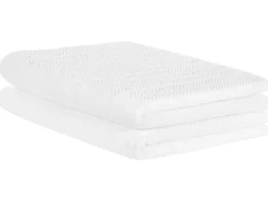 Beliani Pyyhesetti Puuvilla Valkoinen 2 Kpl Mitiaro Cheap