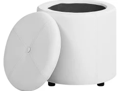 Beliani Rahi Keinonahka Säilytystila Valkoinen 38 Cm Maryland Fashion