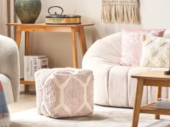 Beliani Rahi Puuvilla Pastellipinkki/Beige 40 Cm Rojhan Shop