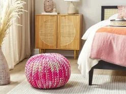 Beliani Rahi Puuvilla Valkoinen/Vaaleanpunainen 50 Cm Conrad New