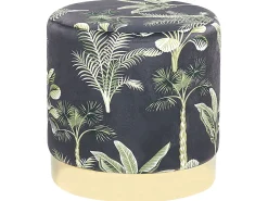 Beliani Rahi Sametti Musta/Vihrea Wriley Outlet