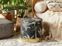 Beliani Rahi Sametti Musta/Vihrea Wriley Outlet