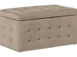 Beliani Rahi Sametti Säilytystila Vaaleanruskea 72 X 42 Cm Michigan Best