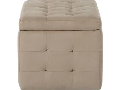 Beliani Rahi Sametti Säilytystila Vaaleanruskea 72 X 42 Cm Michigan Best