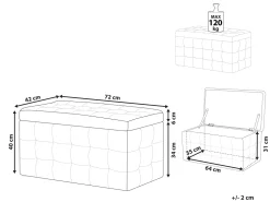 Beliani Rahi Sametti Säilytystila Vaaleanruskea 72 X 42 Cm Michigan Best