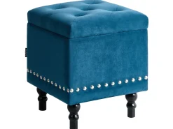 Beliani Rahi Sametti Säilytystila Tummansininen 37 X 37 Cm Loretto Fashion