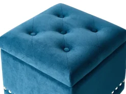 Beliani Rahi Sametti Säilytystila Tummansininen 37 X 37 Cm Loretto Fashion