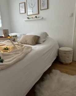 Beliani Rahi Sametti Säilytystila Valkoinen 2 Kpl Pueblo Fashion