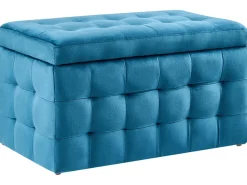 Beliani Rahi Sametti Säilytystila Tummansininen 72 X 42 Cm Michigan Online