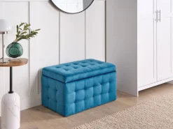 Beliani Rahi Sametti Säilytystila Tummansininen 72 X 42 Cm Michigan Online