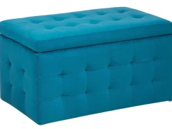 Beliani Rahi Sametti Säilytystila Merensininen 72 X 42 Cm Michigan Sale