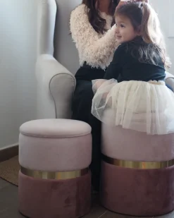 Beliani Rahi Sametti Säilytystila Vaaleanpunainen 2 Kpl Wichita Cheap