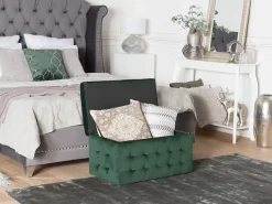 Beliani Rahi Sametti Säilytystila Tummanvihrea 72 X 42 Cm Michigan Sale