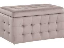 Beliani Rahi Sametti Säilytystila Vaaleanpunainen 72 X 42 Cm Michigan Best