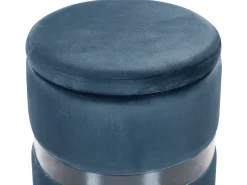 Beliani Rahi Sametti Säilytystila Sininen 2 Kpl Doris Discount