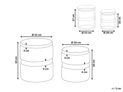 Beliani Rahi Sametti Säilytystila Sininen 2 Kpl Doris Discount