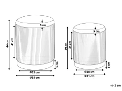 Beliani Rahi Sametti Säilytystila Harmaa 2 Kpl Miramar Discount