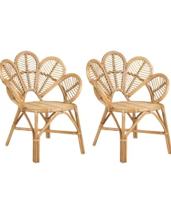 Beliani Riikinkukkotuoli Rottinki Luonnonvari 2 Kpl Florentine Ii Best