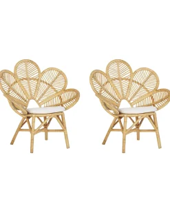 Beliani Riikinkukkotuoli Rottinki Luonnonvari 2 Kpl Florentine Best