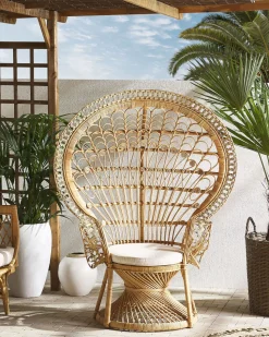 Beliani Riikinkukkotuoli Rottinki Luonnonvari Emmanuelle Hot