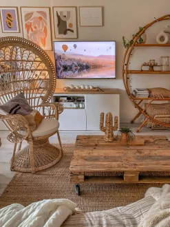 Beliani Riikinkukkotuoli Rottinki Luonnonvari Emmanuelle Hot